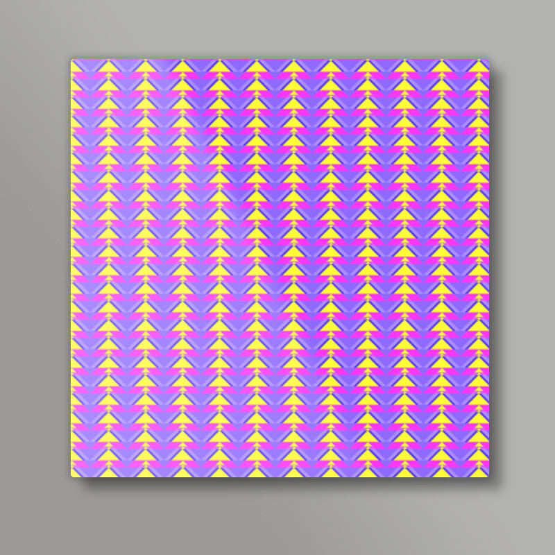 Trippy Triangles | Purple yellow Square Art Prints