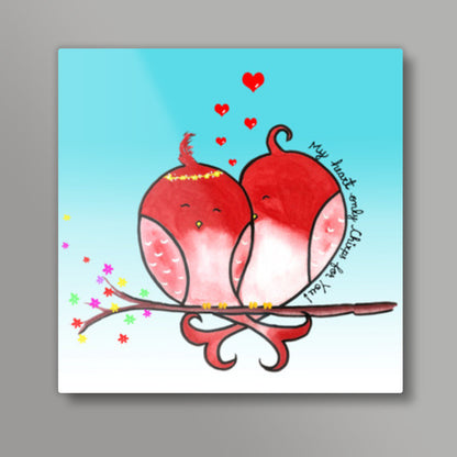 Love Birds Square Art Prints