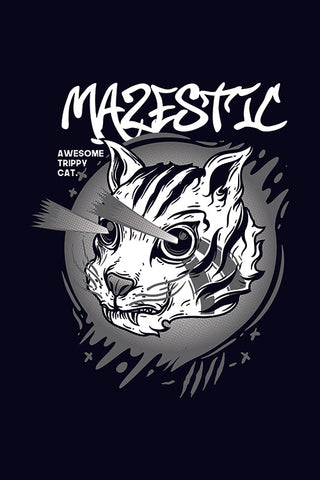 Majestic Awesome Trippy Cat Artwork