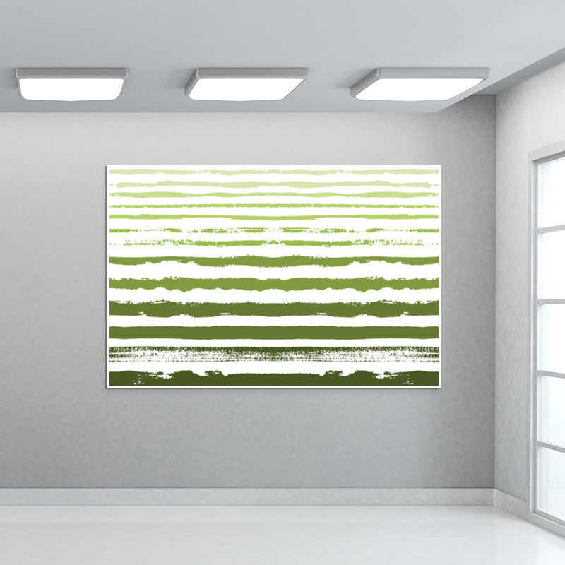 Uneven Green Stripes Wall Art