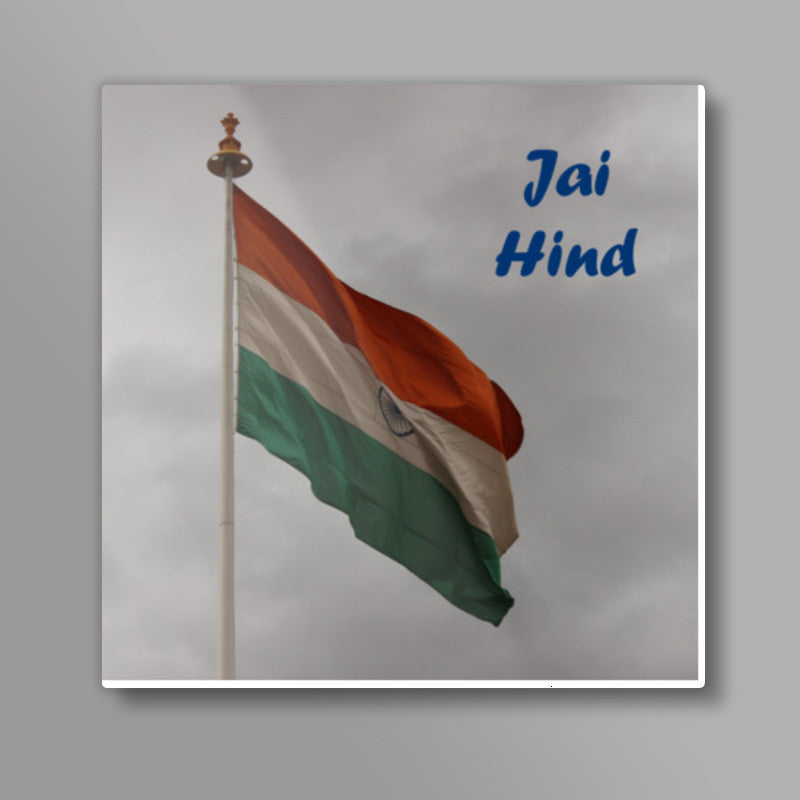 Republic Day National Flag Jai Hind Patriotic Square Art Prints