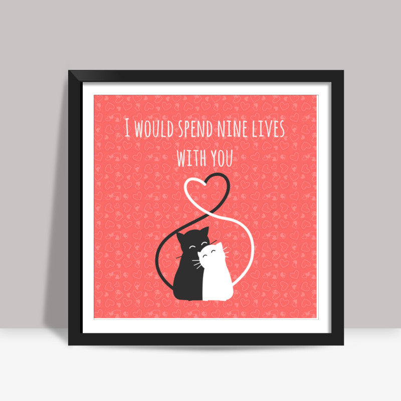 Valentines Cats Square Art Prints