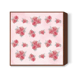Digitally Painted Floral Pattern - Pink Square Art Prints