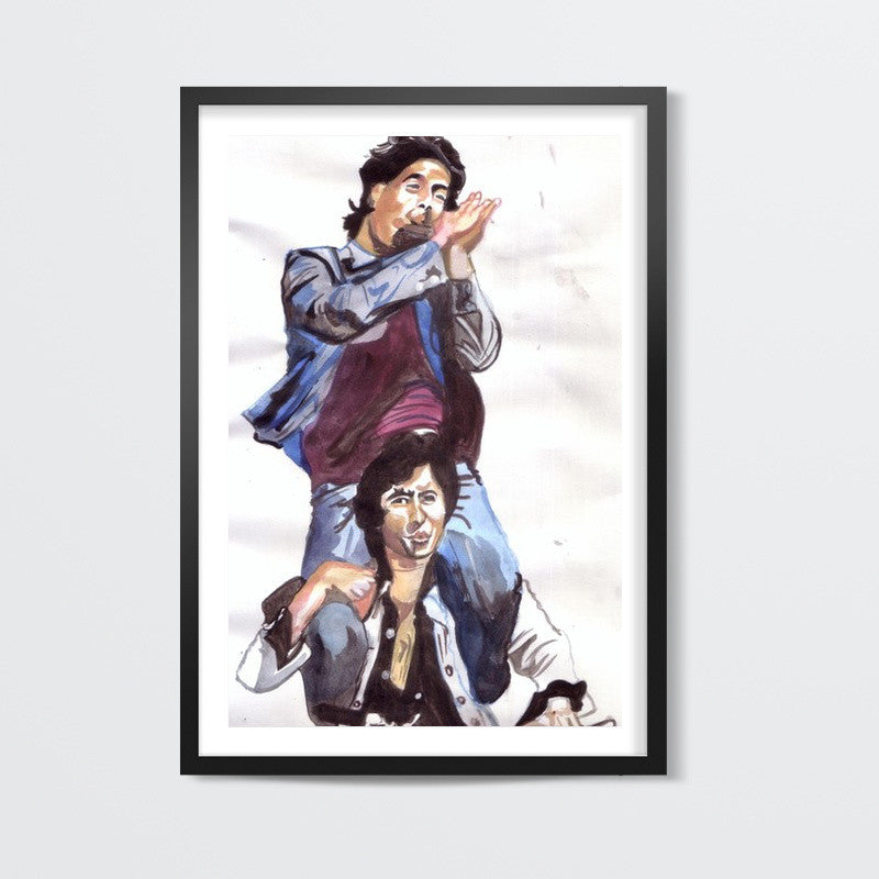 Superstars Dharmendra and Amitabh claim, Life is all about humming the song of friendship Wall Art