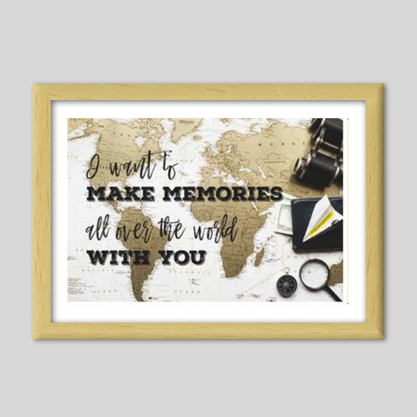 Wanderlust World Map Poster Premium Italian Wooden Frames