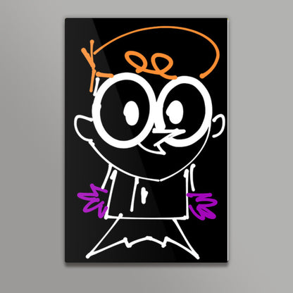 Dexter Laboratory Minimal Doodle Artwork (Cartoon/TV Series) Wall Art