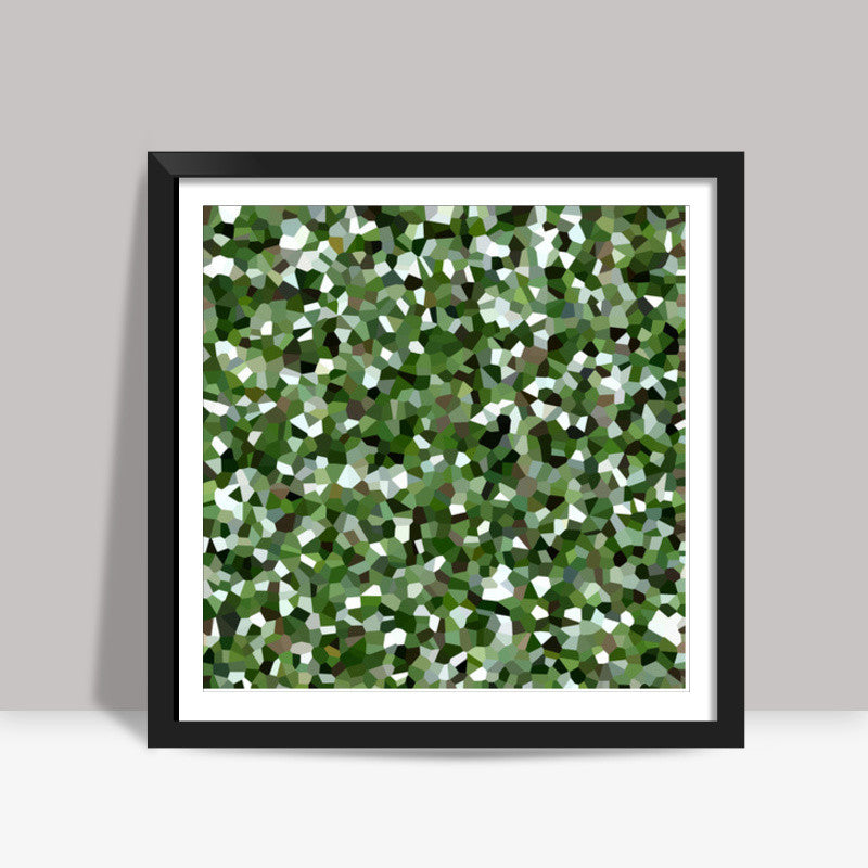 Green White Abstract Mosaic Pattern Background Square Art Prints