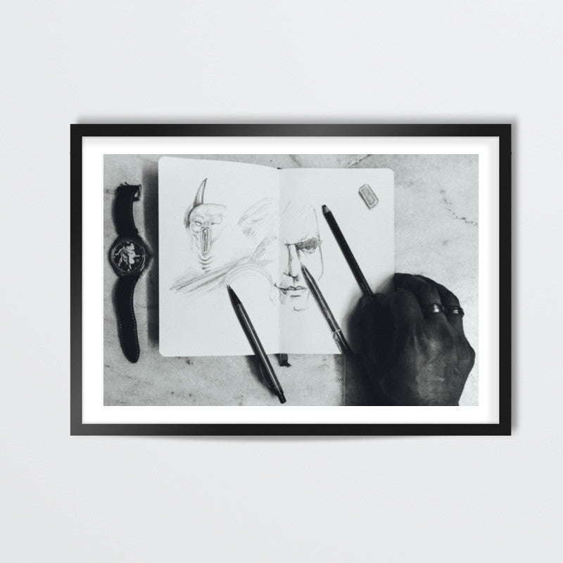 Real and Drawn Art Materials Wall Art