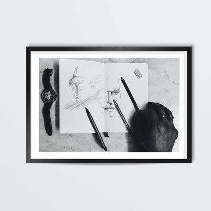 Real and Drawn Art Materials Wall Art