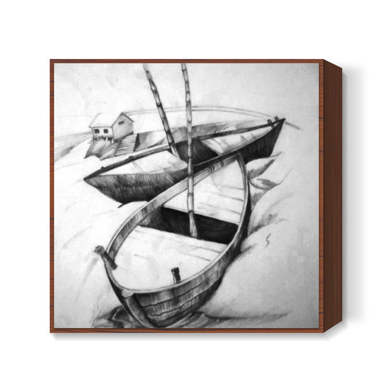 boats Square Art Prints