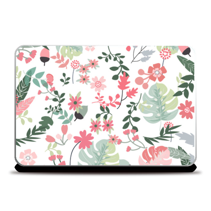 Hand Drawn Flowers Laptop Skins