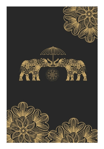 Gold Elephant Art PosterGully Specials