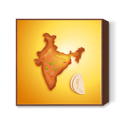 Food Maps - India Square Art Prints