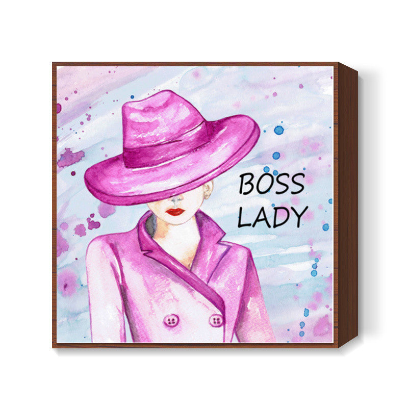 Boss Lady Watercolor Fashion Art Illustration Girls Room Poster Square Art Prints