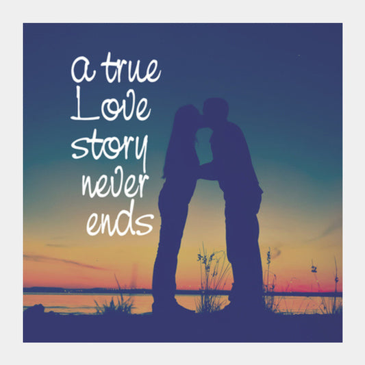 A True Love Story Square Art Prints