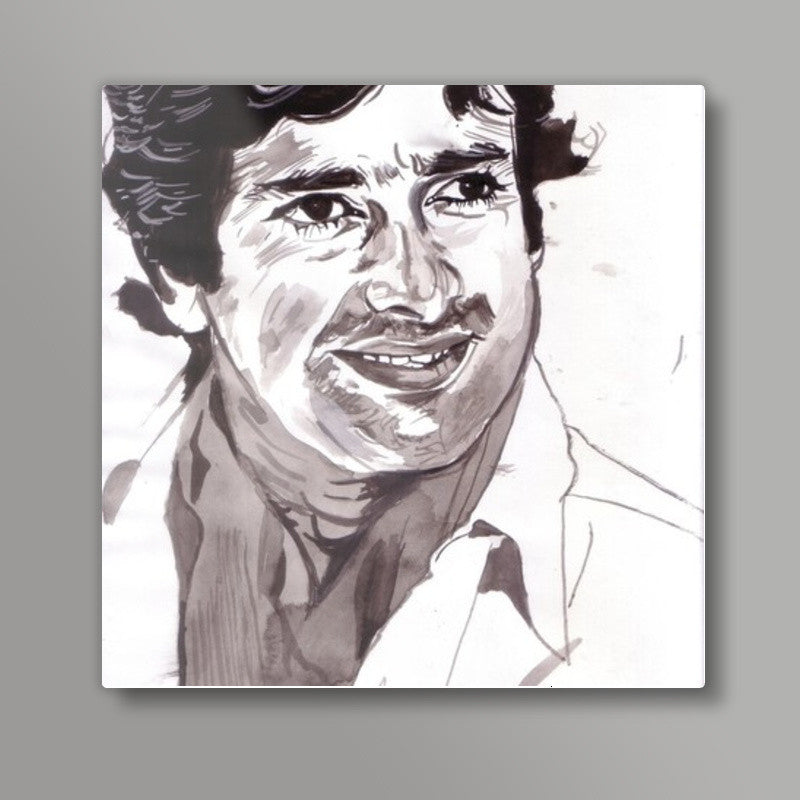 Bollywood star Shashi Kapoor- I smile; therefore I am Square Art Prints