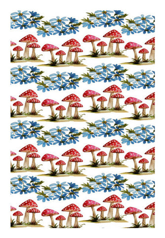 Wall Art, Mushrooms And Flowers Painted Pattern Wall Art