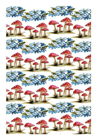 PosterGully Specials, Mushrooms And Flowers Painted Pattern Wall Art