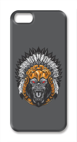 Gorilla Wearing Aztec Headdress iPhone SE Cases
