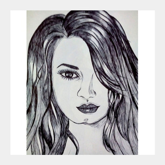 Square Art Prints, Demi lovato sketch Square Art Prints