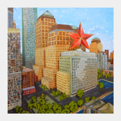 Square Art Prints, the red star Square Art Prints