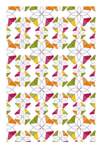 PosterGully Specials, Flowers Retro Shapes Geometric Pattern On Multicolor Wall Art