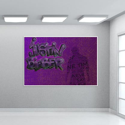 justin bieber typography Wall Art