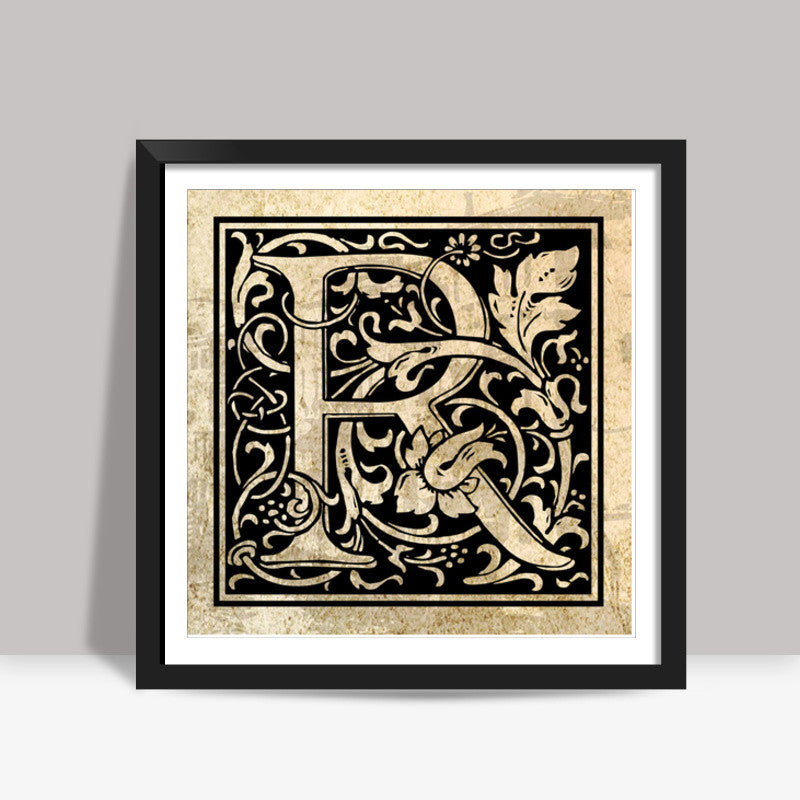 Ornate R Square Art Prints