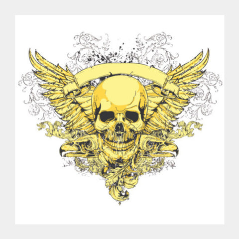 Winged Skull 1 Square Art Prints PosterGully Specials