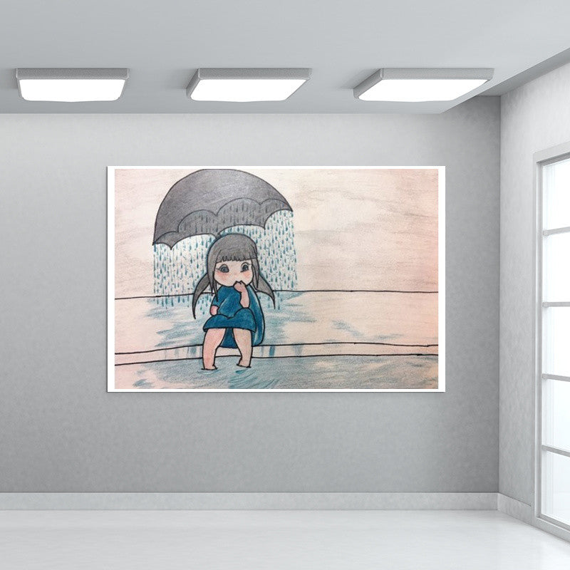 Sad Girl | Sketch | Wall Art