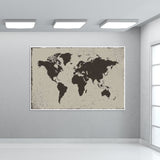 Deep Black Tropical World Map Giant Poster