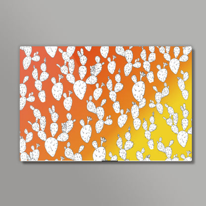 Cute Cactus Doodle Pattern Background  Wall Art