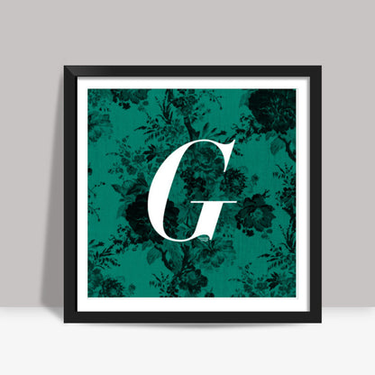 G Letter, Literary Print (Dark) Square Art Prints