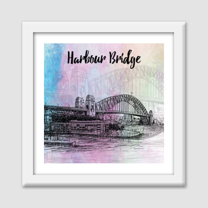 Sydney Harbour Bridge - Australia Premium Square Italian Wooden Frames