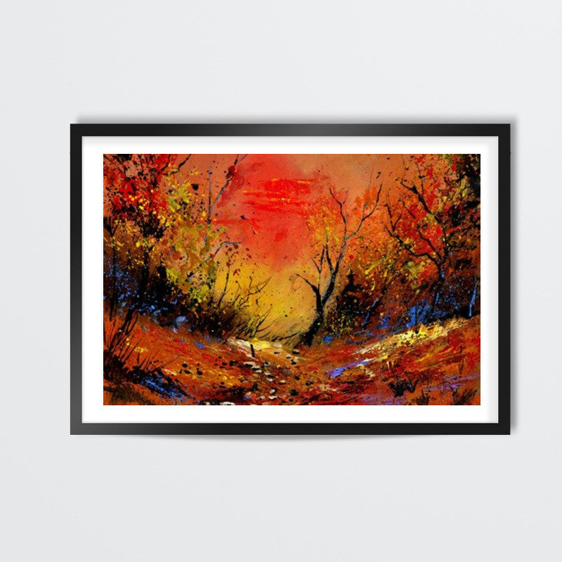 sunset in the wood Wall Art