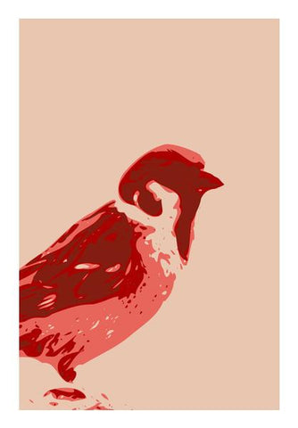 PosterGully Specials, Abstract Sparrow Red Wall Art
