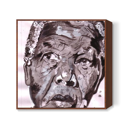 Legendary leader Nelson Mandela could see only one colour- that of equality Square Art Prints