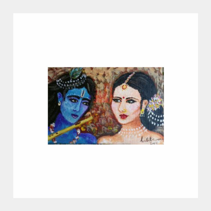 Square Art Prints, Radhe and krishna / artiste : Lalitavv, - PosterGully