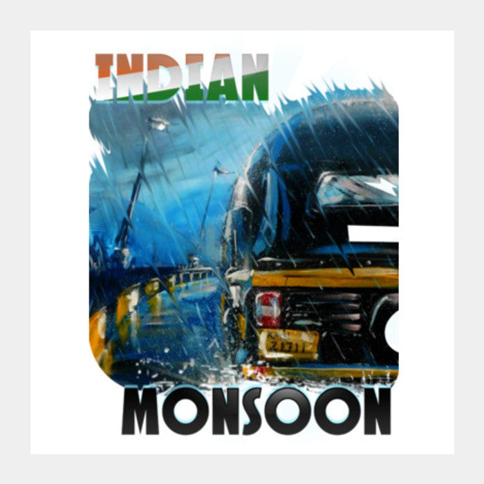 Square Art Prints, Indian Monsoon Square Art Prints