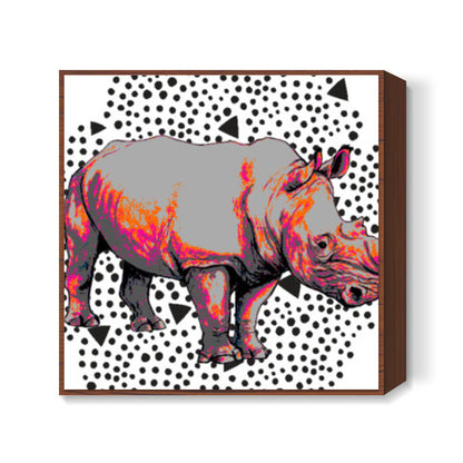 Rhino Footprints Square Art | Lotta Farber