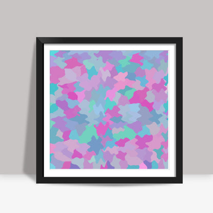 Trendy Cute Pink Camouflage Art Pattern Background Square Art Prints