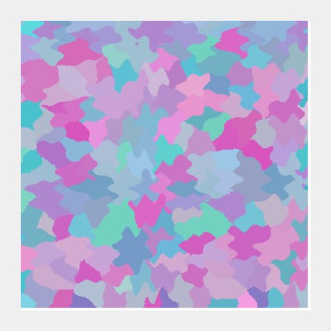 Trendy Cute Pink Camouflage Art Pattern Background Square Art Prints