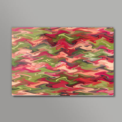 Abstract Pink Green Zig Zag Waves Pattern Background Wall Art