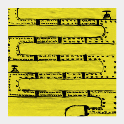 Pipeline Yellow Square Art Prints