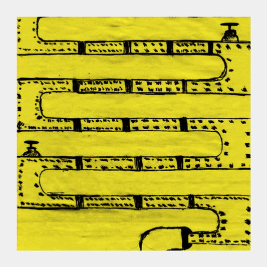 Pipeline Yellow Square Art Prints