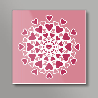 Exploding Valentine Hearts Decorative Background Design Square Art Prints