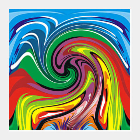 Colorful Abstract Wave Modern Digital Background  Square Art Prints
