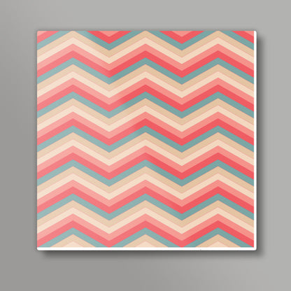 Colorful Zig Zag Abstract Print  Square Art Prints