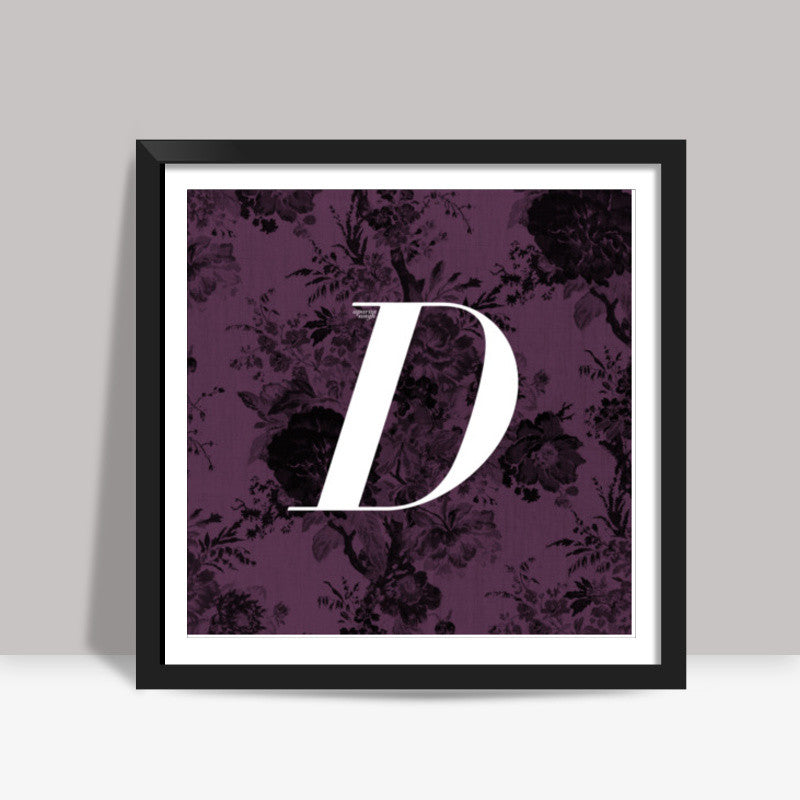 D Letter, Literary Print (Dark) Square Art Prints