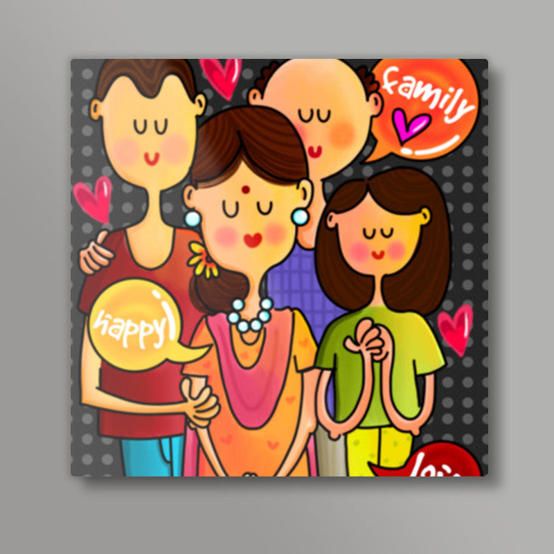 Happy Family Square Art Prints